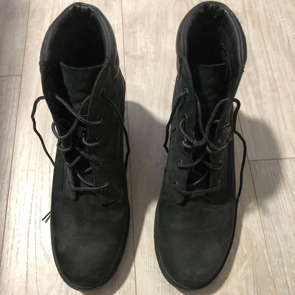 Timberland waterproof black wedge booties Sz.9